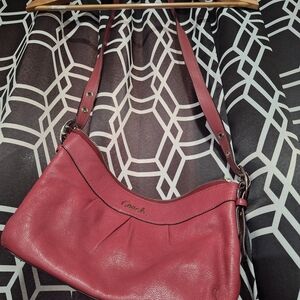 Coach Red Leather Shoulder Bag